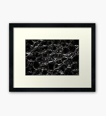 Black foam microscopic texture Framed Print