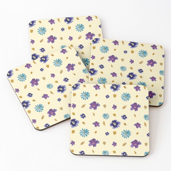 Artikelvorschau, Viola daisy peony petal beige pattern watercolor entworfen und verkauft von Yana Mustafina | Boho Soulful Designs.