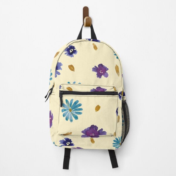 Aperçu de l'œuvre Viola daisy peony petal beige pattern watercolor créée et vendue par Yana Mustafina | Boho Soulful Designs.