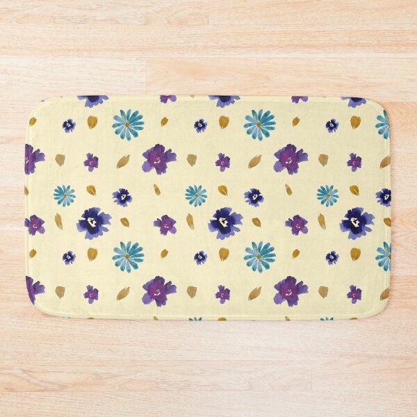 Aperçu de l'œuvre Viola daisy peony petal beige pattern watercolor créée et vendue par Yana Mustafina | Boho Soulful Designs.