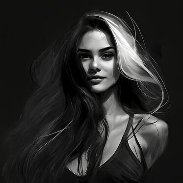 Beautiful Lady Black and white