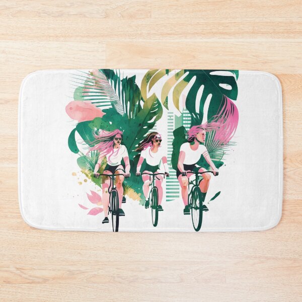 Item preview, City Cyclists in Adela Pink and Green T-Shirt designed and sold by bricoartv.