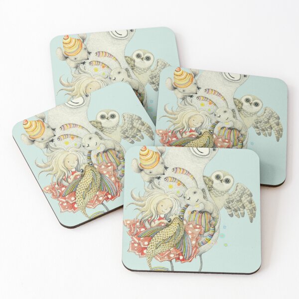 Item preview, little girl playing with her animal friends designed and sold by alomituso.