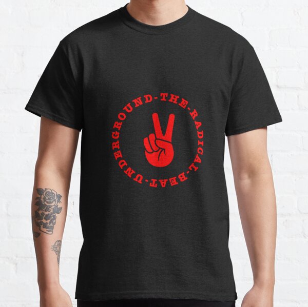 THE RADICAL BEAT UNDERGROUND - Peace Sign Logo Red Classic T-Shirt