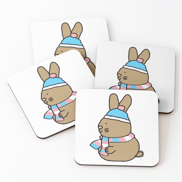 Item preview, Cute Easter Bunny and Transgender Pride Flag Hat and Scarf designed and sold by ellenhenry.