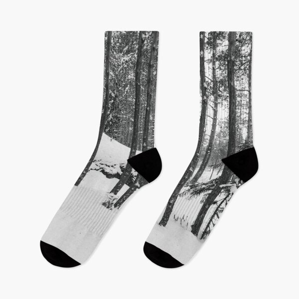 Item preview, Pines and snowy hillside bw designed and sold by Jouko Lehto Photography.