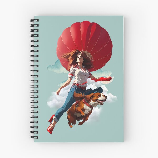 Item preview, Dream Chaser: Girl and Cavalier King Charles Spaniel in Pursuit of Aspirations designed and sold by Pawsitive Palette.