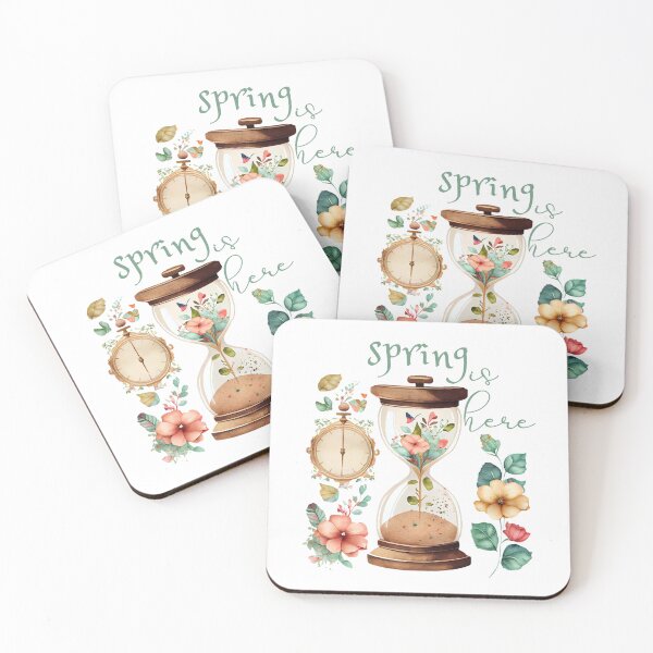 Item preview, Spring Is Here - Watercolour Hourglass and Flowers  designed and sold by CreativNode.