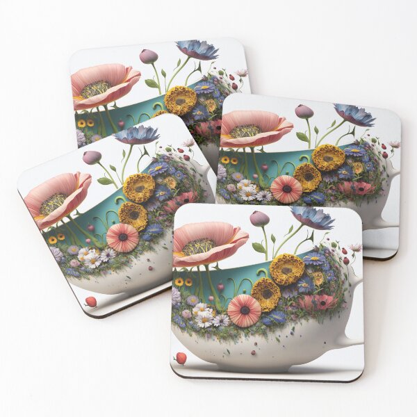 Item preview, A  giant tea cup overflowing with flowers 2 designed and sold by jetaiart.