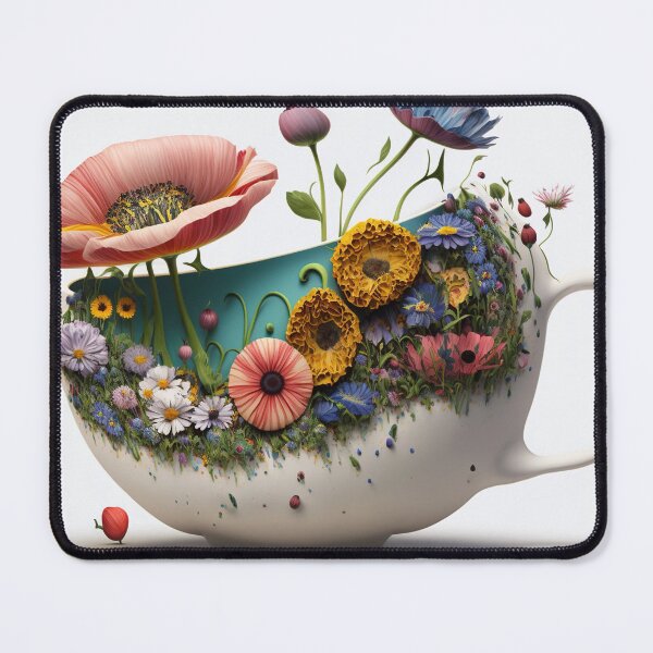 Item preview, A  giant tea cup overflowing with flowers 2 designed and sold by jetaiart.