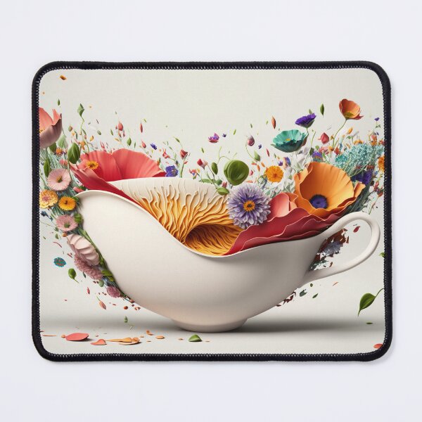 Item preview, A  giant tea cup overflowing with flowers 3 designed and sold by jetaiart.