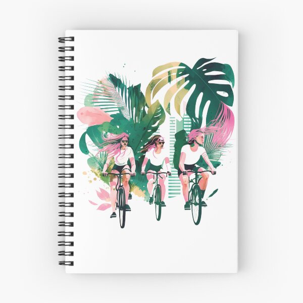 Item preview, City Cyclists in Adela Pink and Green T-Shirt designed and sold by bricoartv.