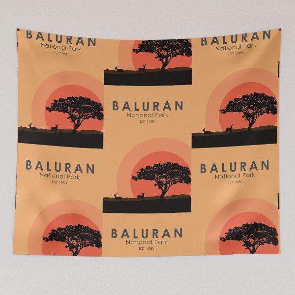 Item preview, Baluran National Park Indonesia Travel Art Vintage designed and sold by KrisSidDesigns.