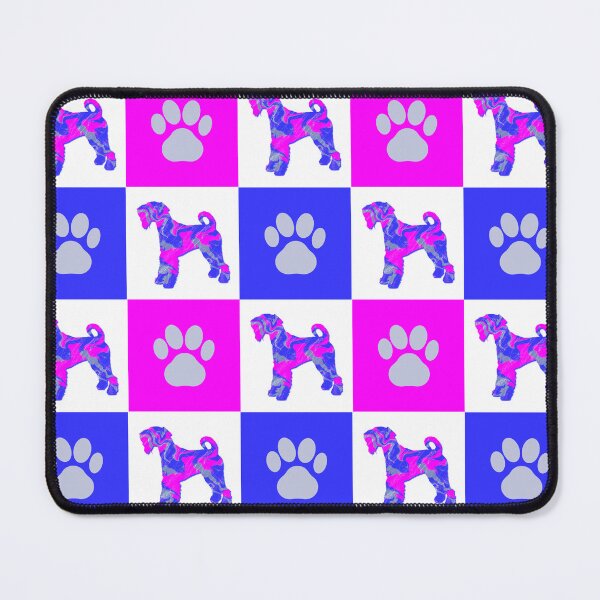 Item preview, Airedale Terrier Dog & Paw Print Crazy Hot Pink & Blue Swirls designed and sold by AMSonArt.