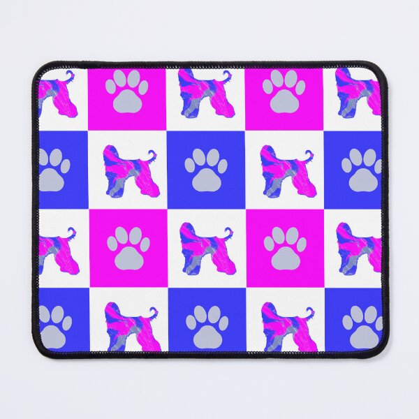 Item preview, Afghan Hound Dog & Paw Print Crazy Hot Pink & Blue Swirls designed and sold by AMSonArt.