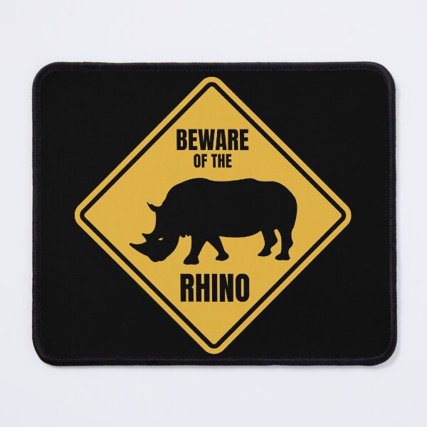 Item preview, Rhino Rhinoceros Road Sign designed and sold by GEEK-FACTORY-EU.