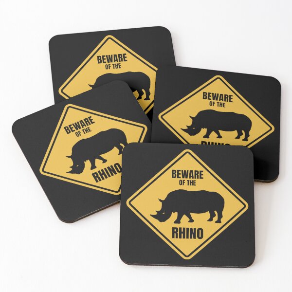 Item preview, Rhino Rhinoceros Road Sign designed and sold by GEEK-FACTORY-EU.