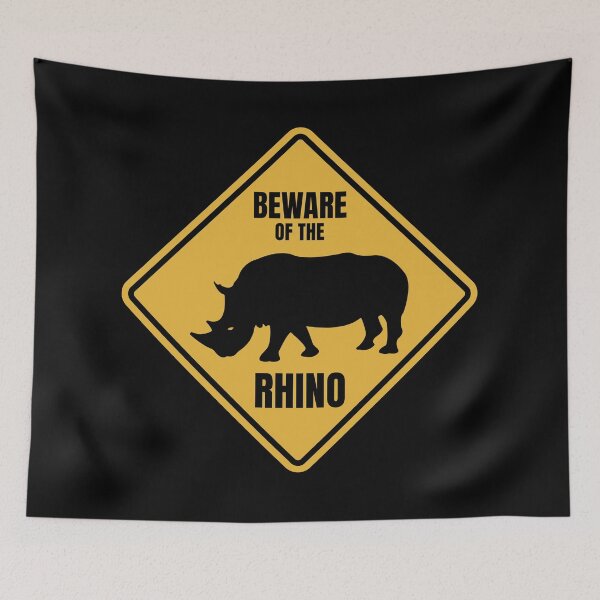 Item preview, Rhino Rhinoceros Road Sign designed and sold by GEEK-FACTORY-EU.