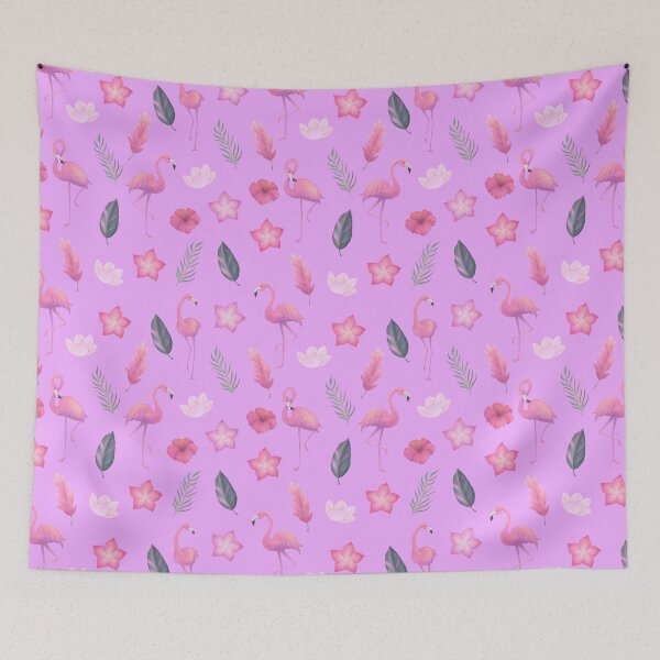 Item preview, Cute Flamingo Flowers Pattern designed and sold by PY Tees.