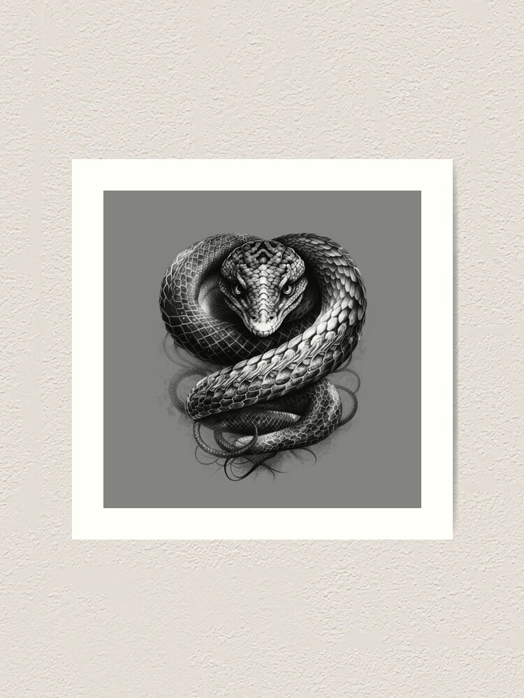 tattoo snake Art Print for Sale by gaviani