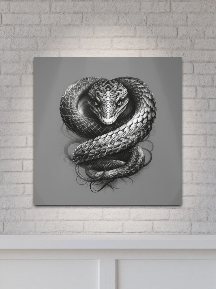 Impression métallique for Sale avec l'œuvre « caducée infirmière aides  serpent » de l'artiste huggymauve