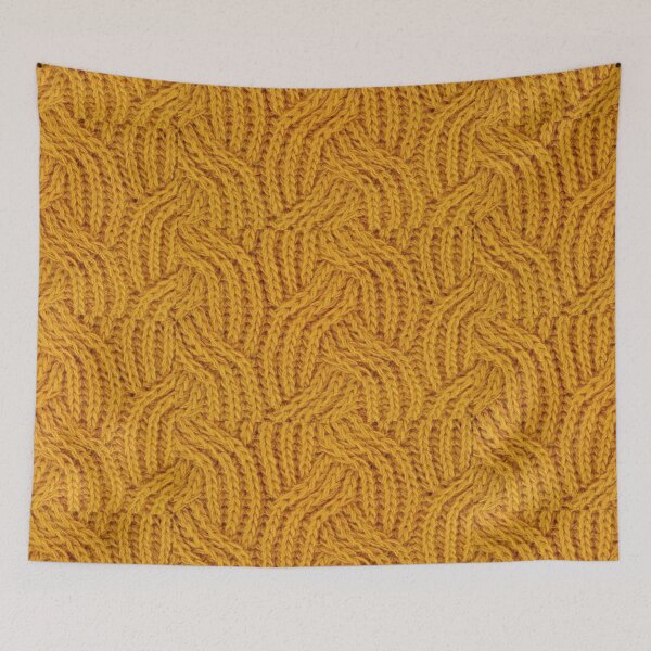 Item preview, Curvy Golden woolen yarn embroidery braid like finishing in zigzag manner or pattern designed and sold by ThamaraiSelvi.