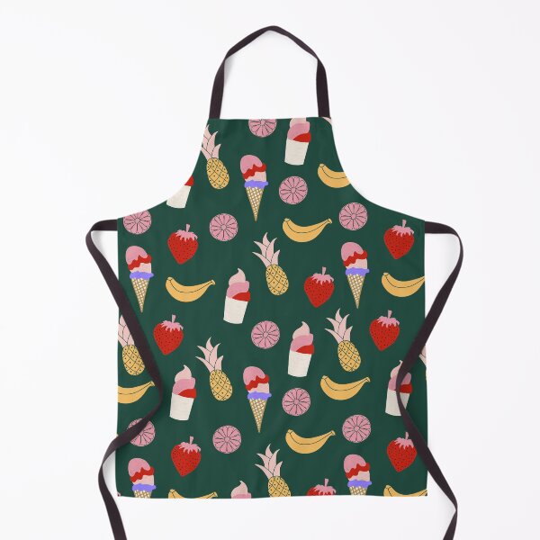 Item preview, Fruits and ice cream pattern in green designed and sold by IlustraDeni.