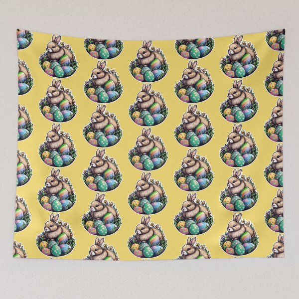 Item preview, Ester Bunny Rabbit with Easter Eggs designed and sold by DigitalMandy.