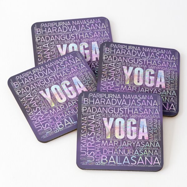 Item preview, Yoga Asanas  Word Art  on Purple designed and sold by k9printart.