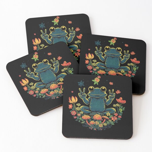 Item preview, Cottagecore Peace Frog designed and sold by WhistlingSnail.