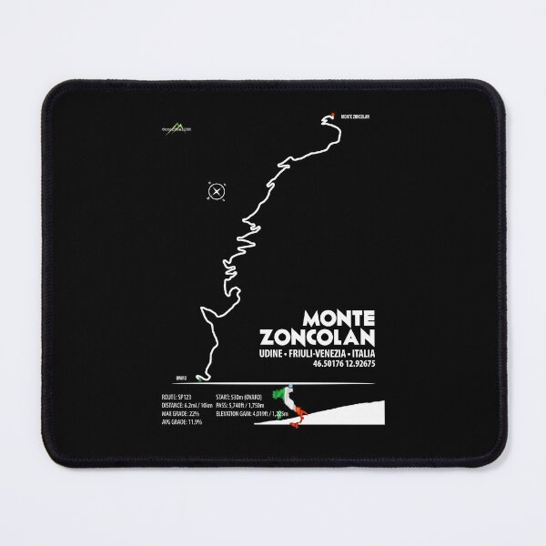 Artikelvorschau, Monte Zoncolan Italien Italia Auto, Fahrrad, Motorrad Trail Karte Aufkleber T-shirt 03 entworfen und verkauft von OuterShellUK.