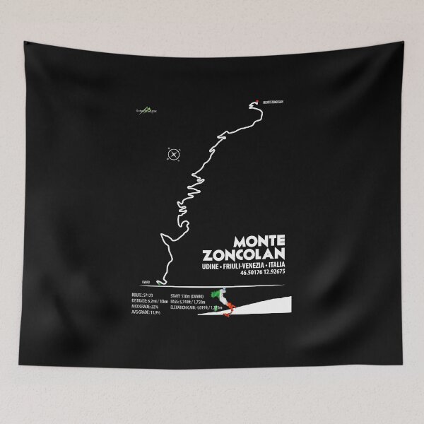 Item preview, Monte Zoncolan Italy Italia Car, Cycle, Motorcycle Trail Map Sticker T-shirt 03 designed and sold by OuterShellUK.