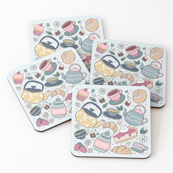 Item preview, Cute tea party pattern  designed and sold by Yarafantasyart.