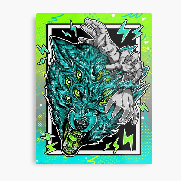 Wolf Snarl Metal Print