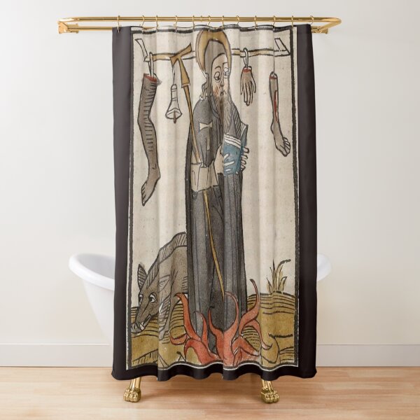 Medieval Saint Meme Shower Curtain