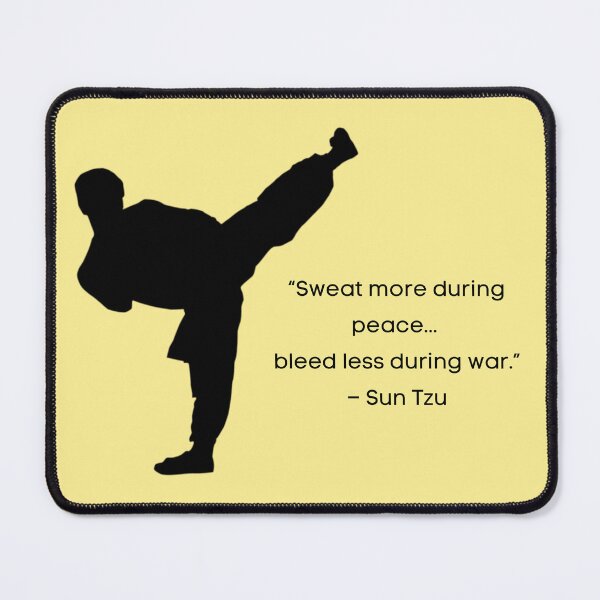 Item preview, Martial Arts - Kungfu side kick with Sun Tzu quote_black designed and sold by NurturingSpirit.