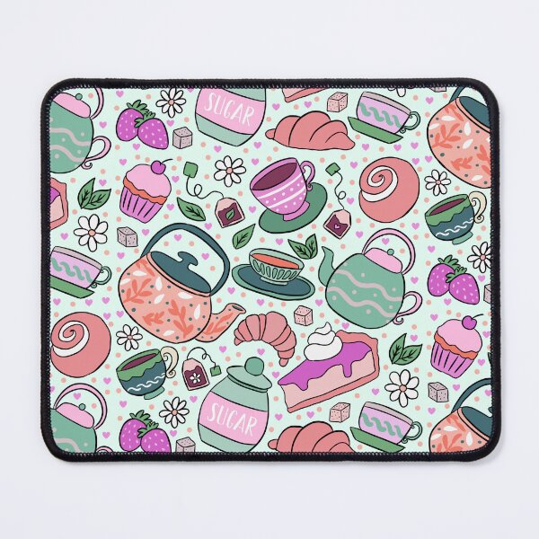Item preview, Cute and colorful tea party pattern designed and sold by Yarafantasyart.