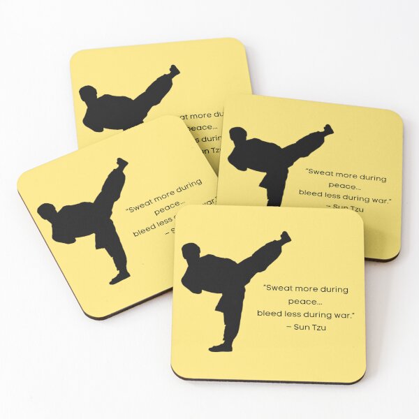 Item preview, Martial Arts - Kungfu side kick with Sun Tzu quote_black designed and sold by NurturingSpirit.