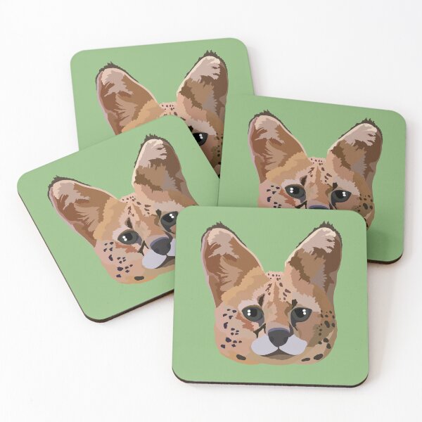 Item preview, S is for Serval, Serval Illustration – Elegant African Wild Cat Wildlife Art designed and sold by PrettylittlepastelUk.