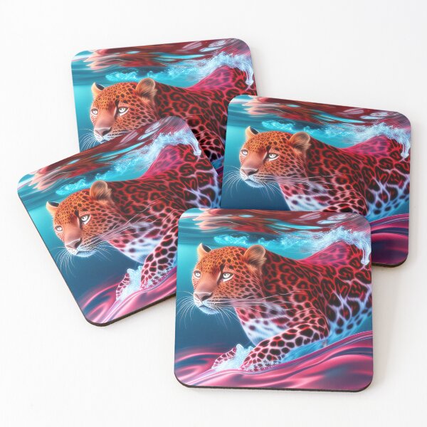 Item preview, Red leopard under water. designed and sold by ANVivid.
