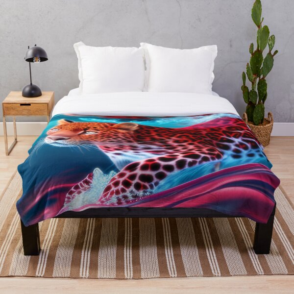 Item preview, Red leopard under water. designed and sold by ANVivid.