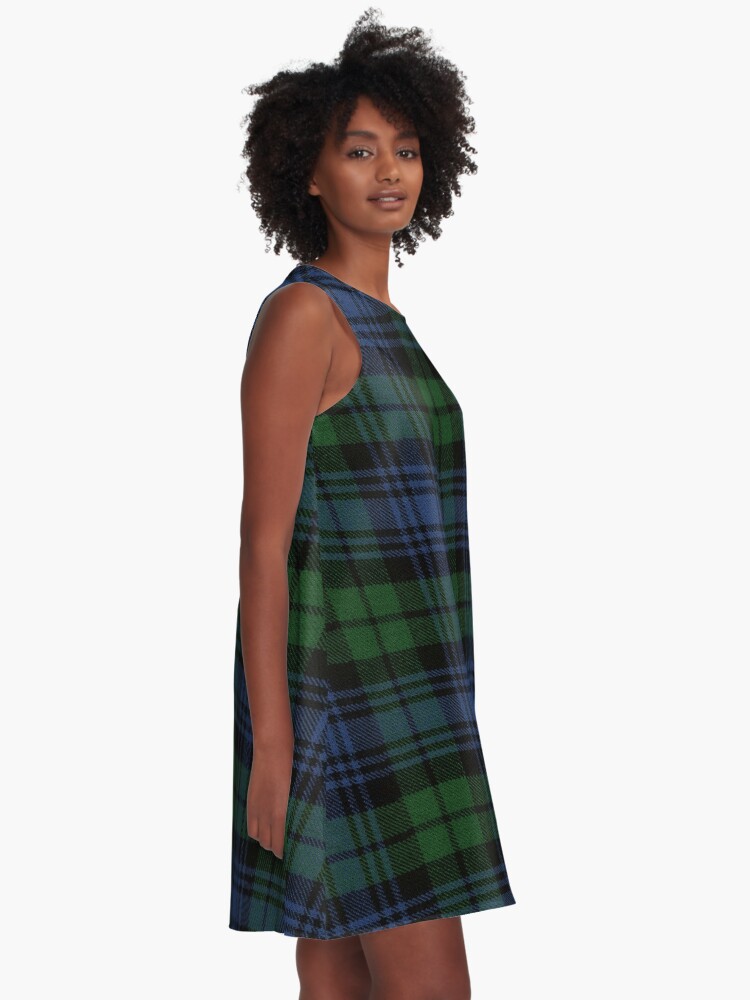 Alternate view of Black Watch Ancient Original Scottish Tartan A-Line Dress