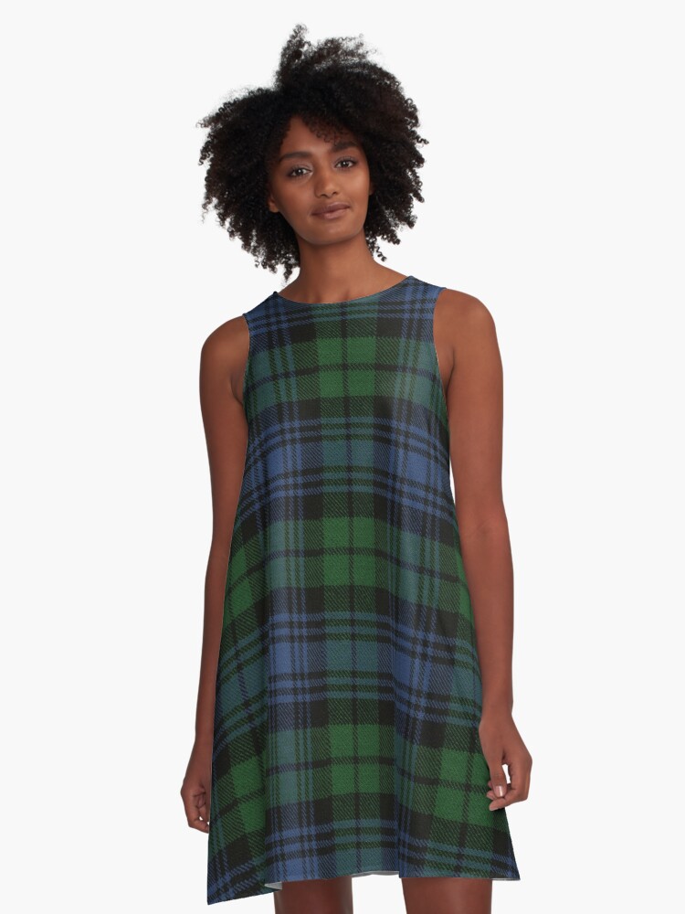 black watch tartan swing dress