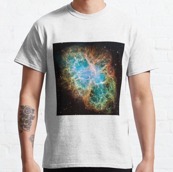 Crab Nebula, #Crab, #Nebula, #CrabNebula,  #fog, #nebulae, #interstellar, #cloud, #dust, #hydrogen, #helium, #ionized, #gases,  #astronomical, #object, #MilkyWay, #Andromeda,  #galaxies, #Hubble Classic T-Shirt