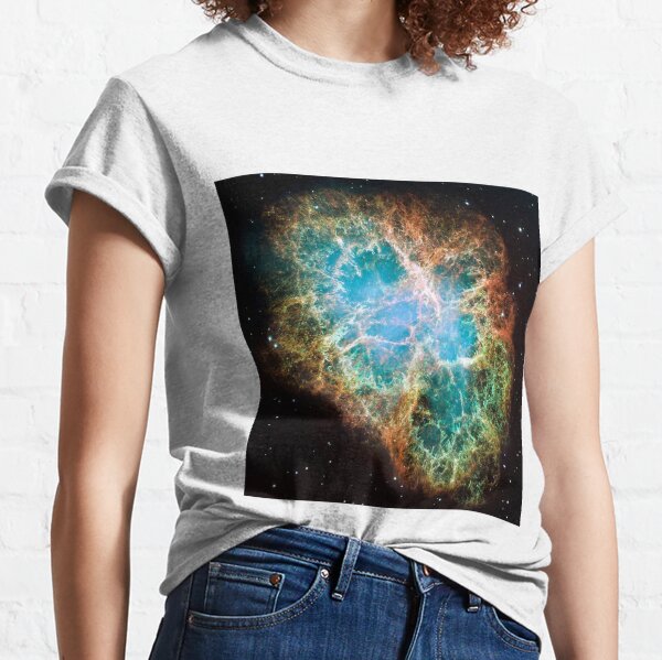 Crab Nebula, #Crab, #Nebula, #CrabNebula,  #fog, #nebulae, #interstellar, #cloud, #dust, #hydrogen, #helium, #ionized, #gases,  #astronomical, #object, #MilkyWay, #Andromeda,  #galaxies, #Hubble Classic T-Shirt