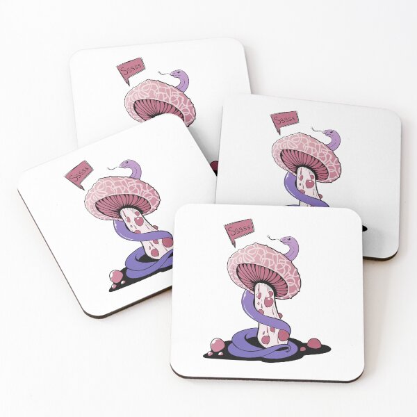 Item preview, Poisonous pink mushroom with bubbles and purple snake designed and sold by MalkyTea.