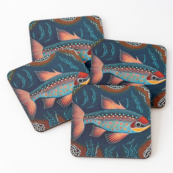Item preview, Red and blue fish designed and sold by ArtfulPlay.