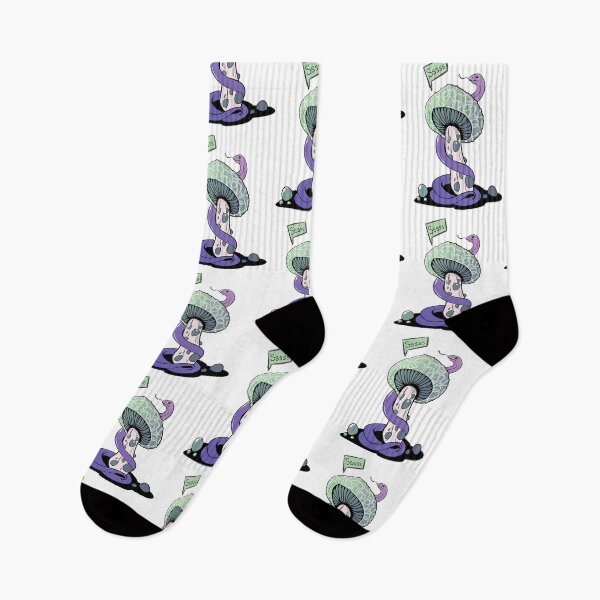Item preview, Poisonous green mushroom with bubbles and purple snake designed and sold by MalkyTea.