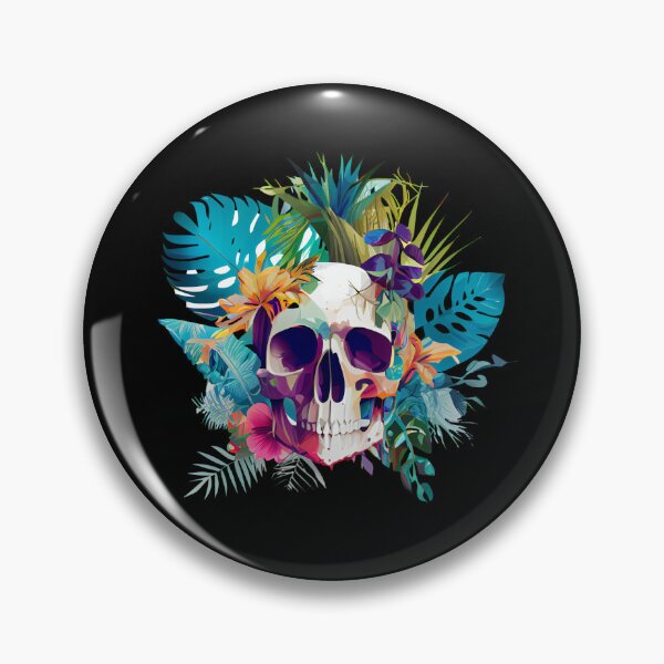 Item preview, Tropical Skull on Colorful Leaves designed and sold by FiveIntentions.
