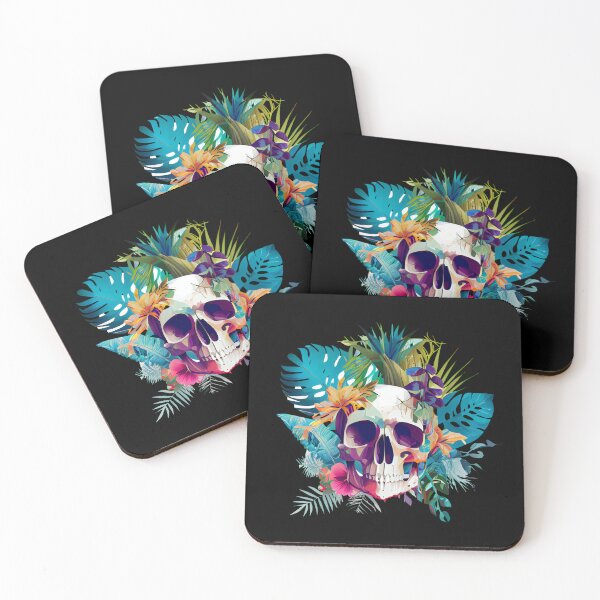 Item preview, Tropical Skull on Colorful Leaves designed and sold by FiveIntentions.